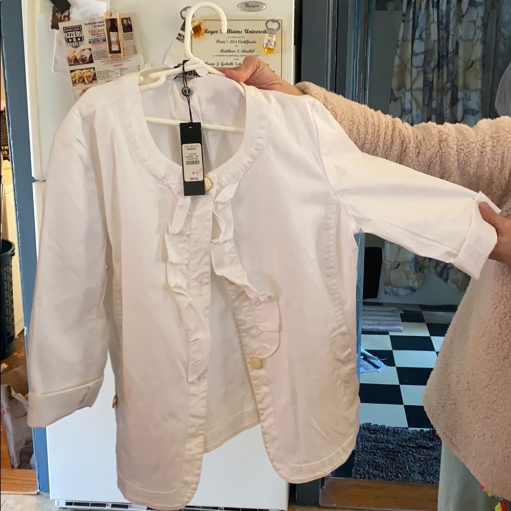 TALBOTS RUFFLE TOP / over jacket